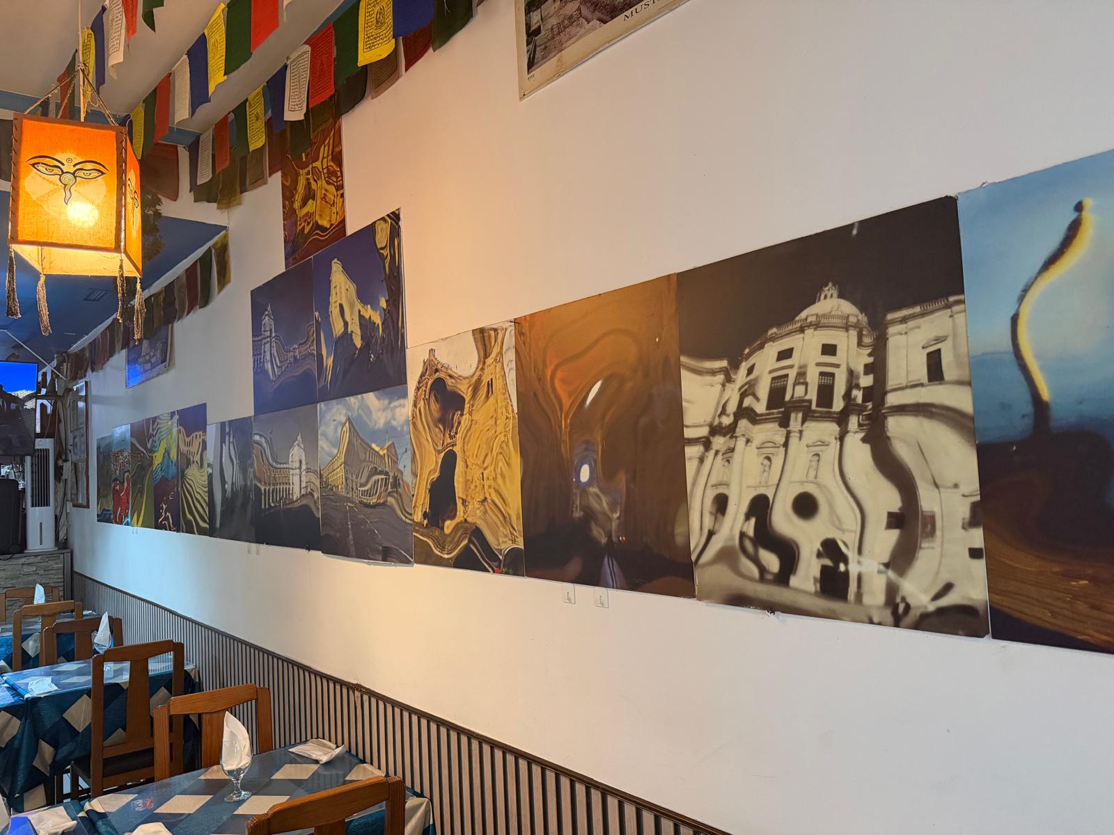 Nepali lanterns and wall art