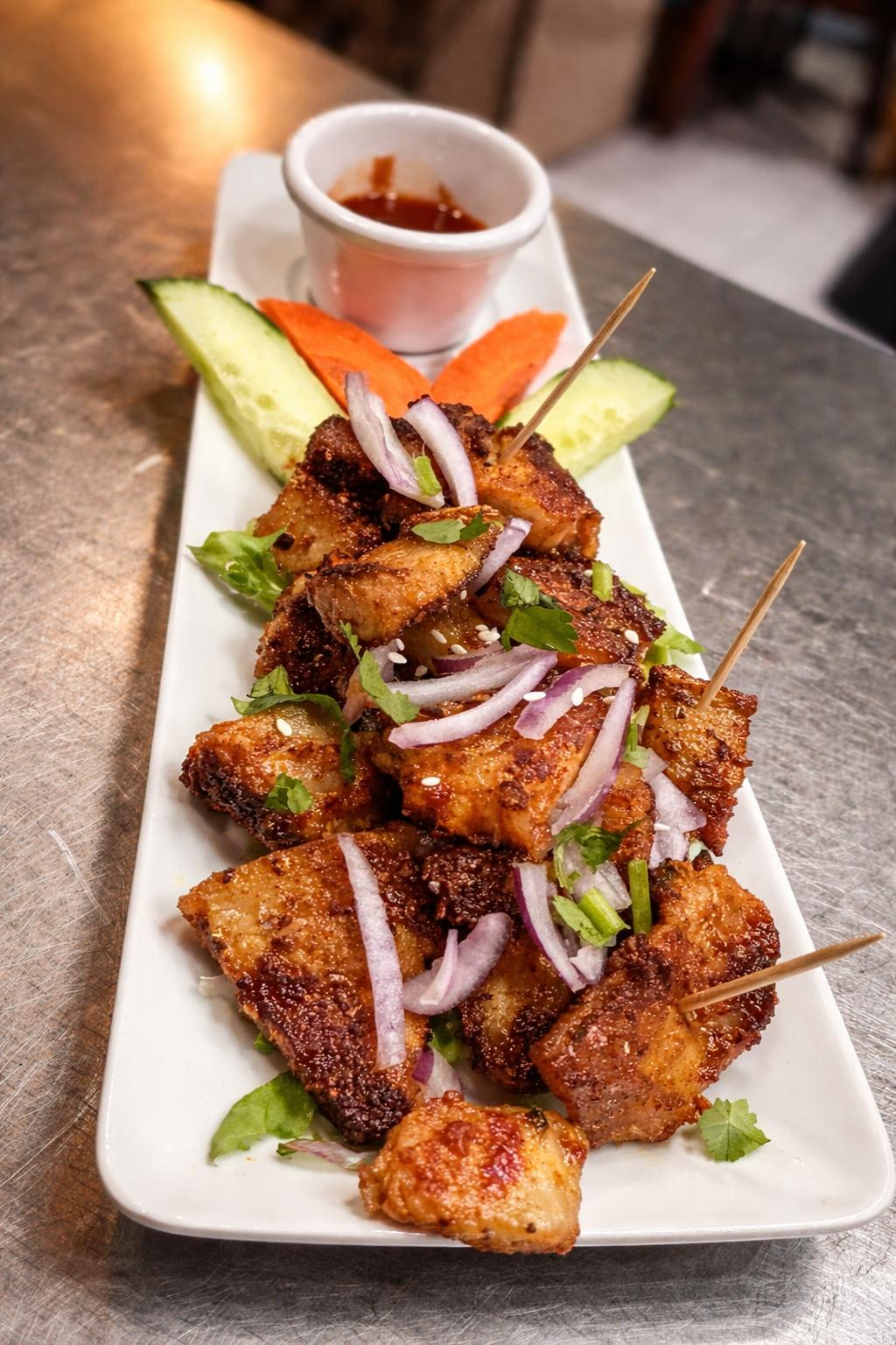 Pork sekuwa platter