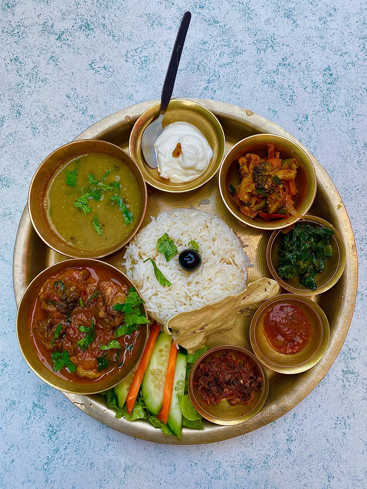 Classic brass khana thali