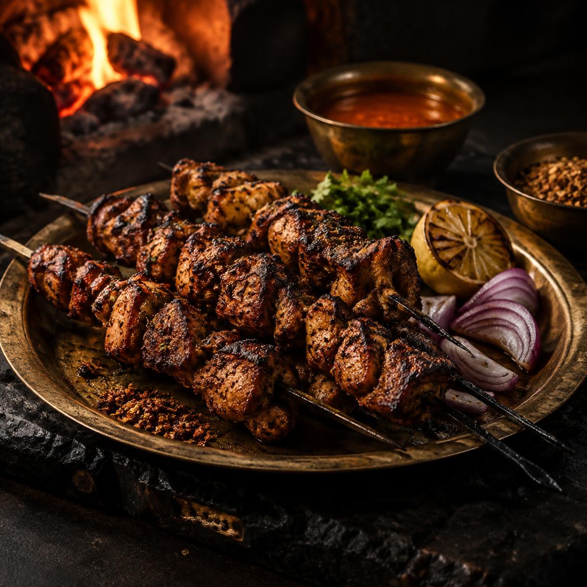 Fire-roasted sekuwa